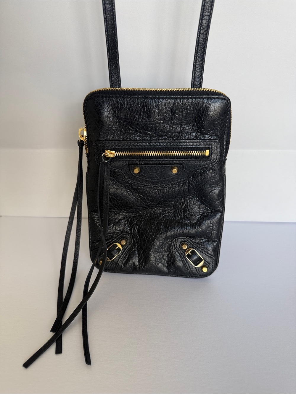 Authentic Balenciaga Explorer Pouch w Gold Hardware